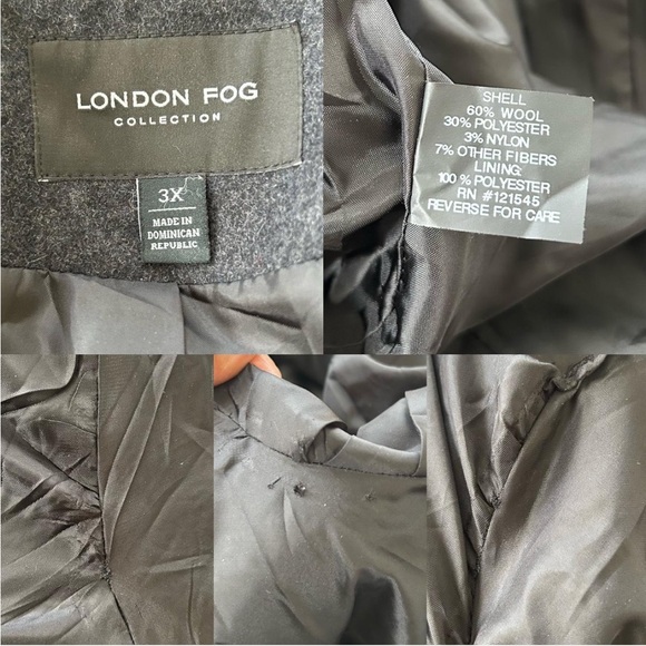 Grey London Fog wool blend peacoat size 3X. - Picture 11 of 12